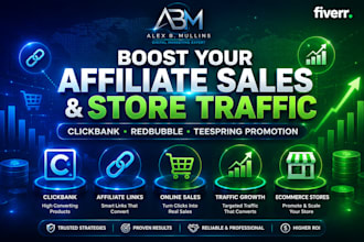 promote clickbank, redbubble and teespring affiliate products