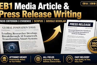 do online or newspaper article publication for o1 eb1 media recognition