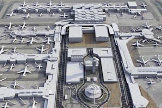 2d,3d airport layout, 3d airport terminal,3d airport control tower interior,msfs