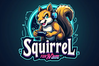 do unique squirrel mascot esport logo for your brand