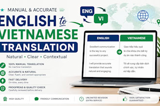 translate english to vietnamese manually and accurately
