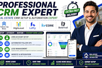 be your real estate crm expert for folllow up boss, ghl, lofty, kvcore boldtrail