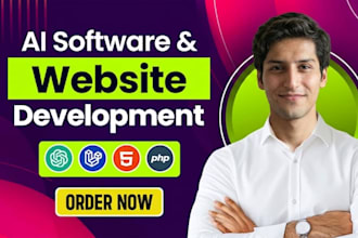 develop ai website, ai app chatbot saas, llm ai software as full stack developer