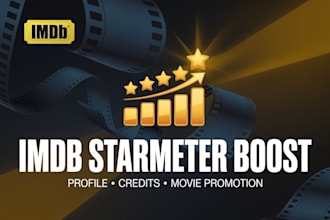 promote imdb starmeter rank, create imdb profile page, improve movie organically