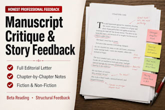 do manuscript critique and developmental editor review for your manuscript