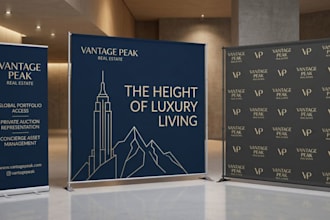 design a professional backdrop, step and repeat and trade show banner
