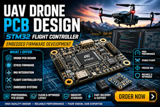 do uav drone pcb with stm32 imu sensor flight controller and embedded firmware