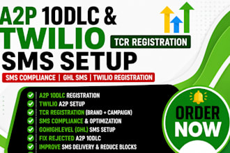 fix a2p 10dlc, twilio a2p, tcr registration, sms compliance, ghl sms setup
