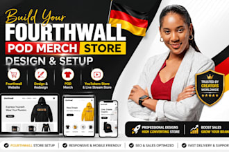 fourthwall website design, store setup,merch pod, print on demand website design