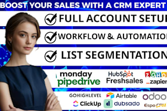setup monday crm hubspot crm zoho pipedrive freshsales gohighlevel salesforce