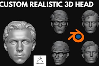 sculpt custom 3d face head bust portrait figurine statue stl for 3d printing