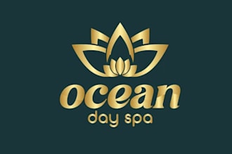 design professional ocean day spa brand logo