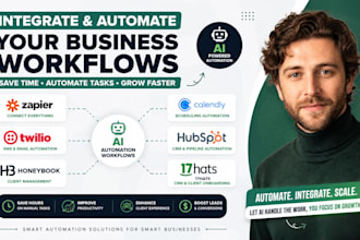 integrate zapier twilio honeybook calendly hubspot workflows ai automatio 17hats