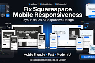 fix squarespace mobile responsiveness, layout issues and responsive design