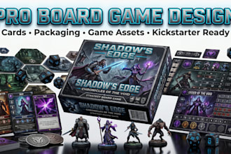 design board game, card game, tabletop game, rule book and card game development
