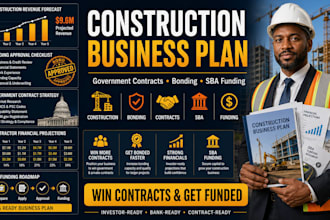 write construction contractor business plan for government contracts and bonding