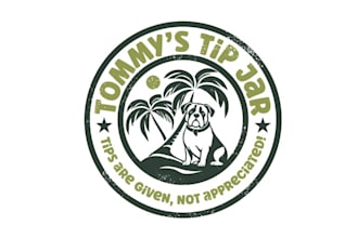 design powerful bull dog palm tree beach bar logo