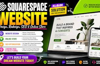 design squarespace, redesign squarespace website online store, landing page SEO
