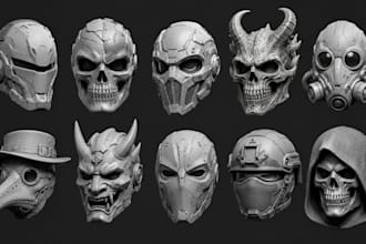 create custom 3d mask and helmet models ready for 3d printing