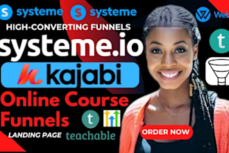 setup your online course funnel on systeme io, kajabi or teachable