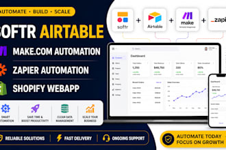 build softr airtable automation make com automation zapier shopify webapp