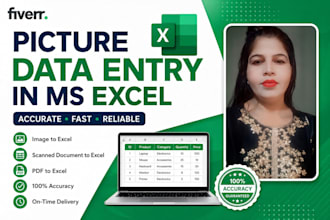 do accurate data entry, datatyping, data formatting, convert pdf or jpg to excel