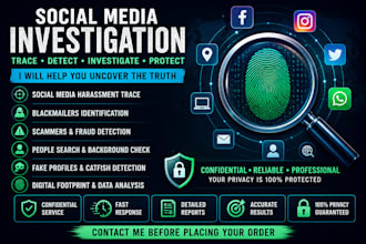 social media harassment trace blackmailers detect scammers and people search