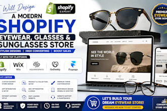 design modern shopify eyewear, glasses and sunglasses store shopify eyeglasses
