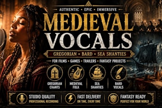 sing authentic medieval folk chants, sea shanties and gregorian bard vocals