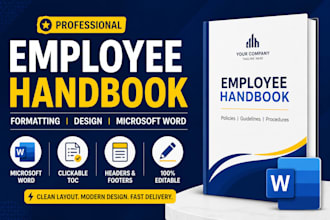 professionally format, design and edit employee handbook