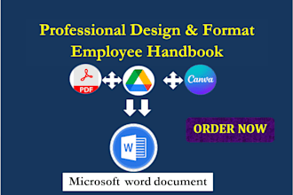 format,design,edit employee handbook in microsoft word document