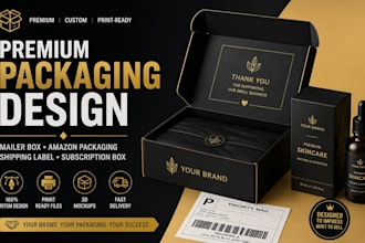 mailer box amazon product shipping label design, custom subscription box package