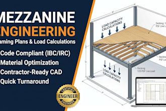 engineer mezzanine framing plans and decking load calculations