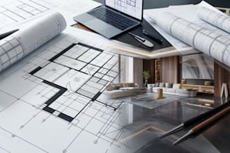 do autocad 2d floor plan, 3d floor design, and realistic rendering