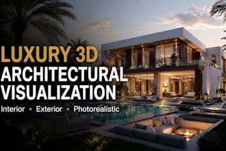 create realistic 3d exterior rendering for buildings and villas