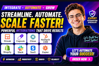 streak capsule close hubspot CRM shopify slack saaszapier integration automation