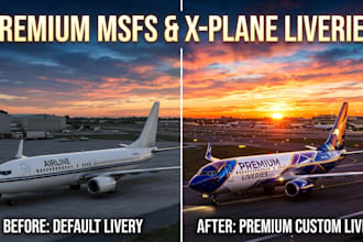 design custom msfs 2020 msfs 2024 livery aircraft paint x plane 12 livery 8k