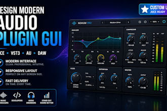 design modern audio plugin gui for vst3 juce and daw plugins