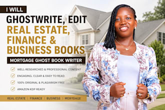 ghostwrite edit real estate finance business book, mortgage ghost book writer