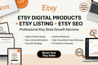 design etsy digital products, etsy product listing, etsy seo