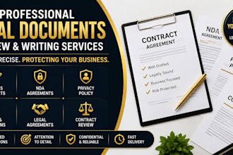 review and write US business contracts, nda, privacy policy and legal agreements
