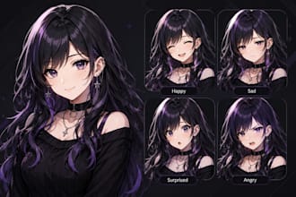 create custom anime pngtuber avatar for twitch and vtubers anime illustration