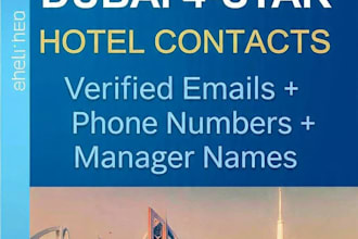 provide b2b dubai hotel contact research for marketing