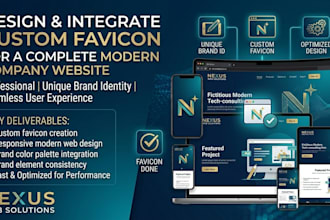 design company website and integrate custom favicon