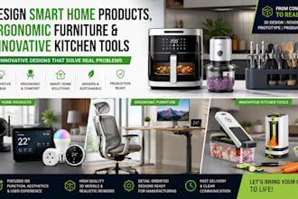 design smart home products, ergonomic furniture and innovative kitchen tools