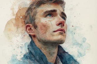 paint watercolor style fantasy portrait,