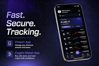 develop a crypto wallet app, fintech app for android and ios with web app