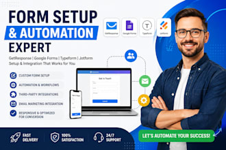 setup getresponse forms, google forms, typeform, jotform and integration
