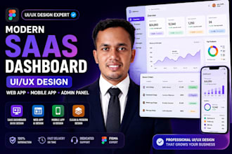 design a modern saas dashboard UI in figma for your web app or admin panel