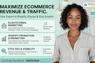 shopify klaviyo email marketing ecommerce marketing shopify promotion etsy seo